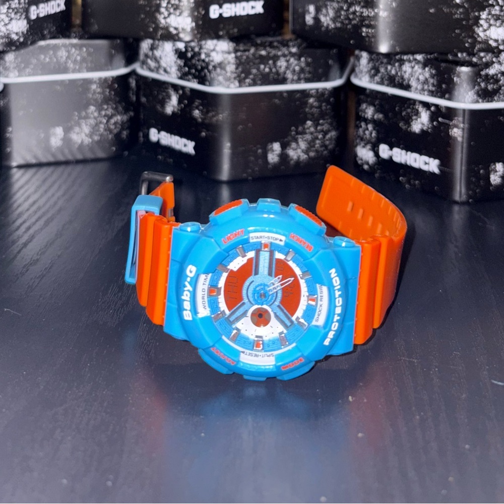 G-Shock Vibrant Blue and Bold Orange Watch